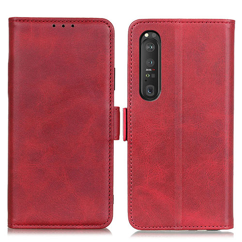 Leather Case Stands Flip Cover Holder M15L for Sony Xperia 1 III Red