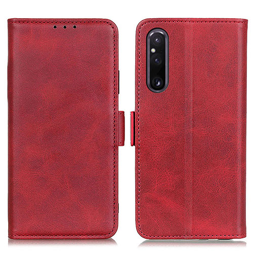 Leather Case Stands Flip Cover Holder M15L for Sony Xperia 1 V Red