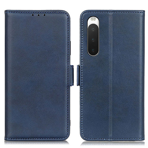 Leather Case Stands Flip Cover Holder M15L for Sony Xperia 10 IV SO-52C Blue