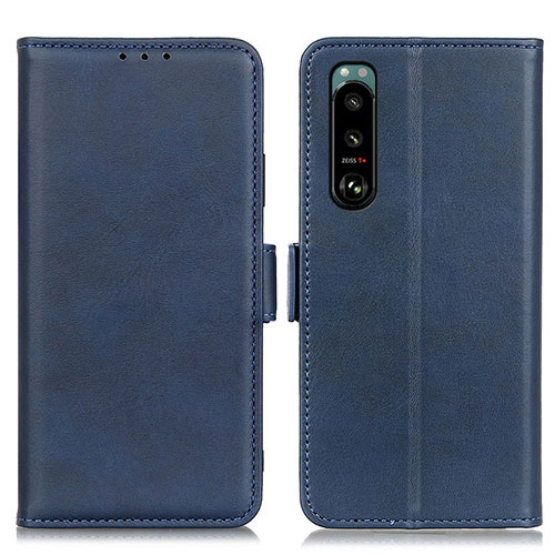 Leather Case Stands Flip Cover Holder M15L for Sony Xperia 5 III Blue