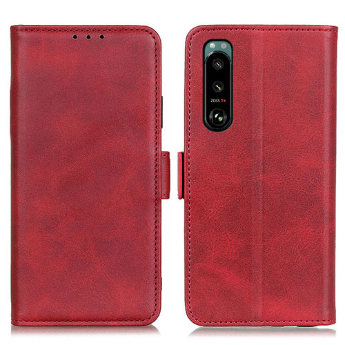 Leather Case Stands Flip Cover Holder M15L for Sony Xperia 5 III Red