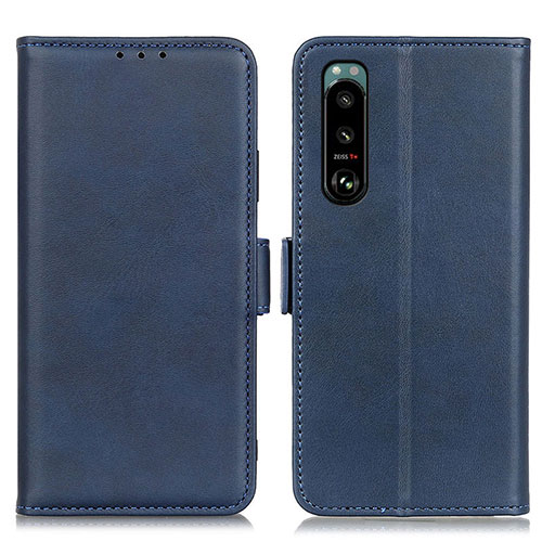 Leather Case Stands Flip Cover Holder M15L for Sony Xperia 5 III SO-53B Blue
