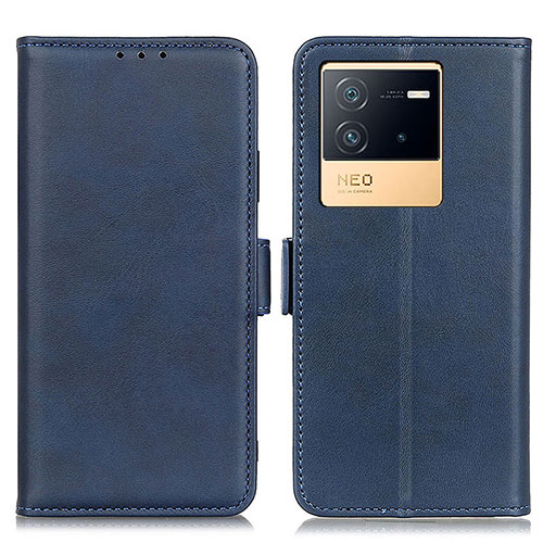 Leather Case Stands Flip Cover Holder M15L for Vivo iQOO Neo6 5G Blue