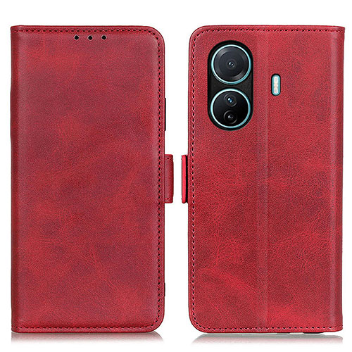 Leather Case Stands Flip Cover Holder M15L for Vivo iQOO Z6 Pro 5G Red