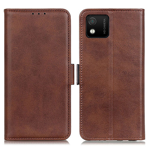 Leather Case Stands Flip Cover Holder M15L for Wiko Y52 Brown