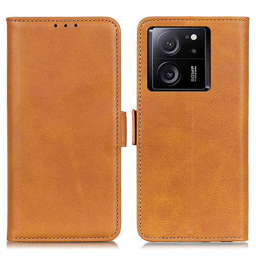 Leather Case Stands Flip Cover Holder M15L for Xiaomi Mi 13T 5G Light Brown