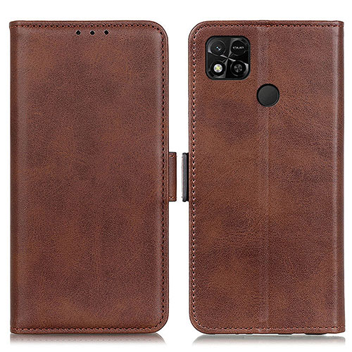 Leather Case Stands Flip Cover Holder M15L for Xiaomi POCO C31 Brown