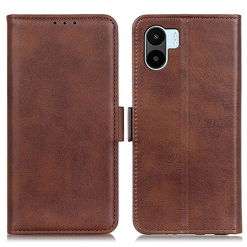 Leather Case Stands Flip Cover Holder M15L for Xiaomi Poco C51 Brown