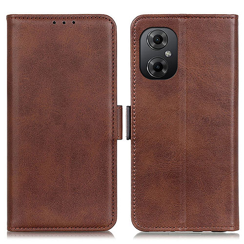 Leather Case Stands Flip Cover Holder M15L for Xiaomi Poco M4 5G Brown