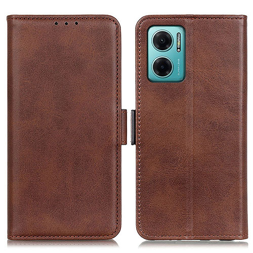 Leather Case Stands Flip Cover Holder M15L for Xiaomi Redmi 10 Prime Plus 5G Brown