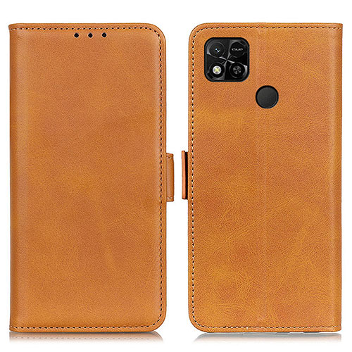 Leather Case Stands Flip Cover Holder M15L for Xiaomi Redmi 9 Activ Light Brown