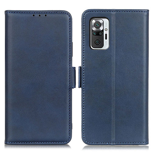 Leather Case Stands Flip Cover Holder M15L for Xiaomi Redmi Note 10 Pro 4G Blue