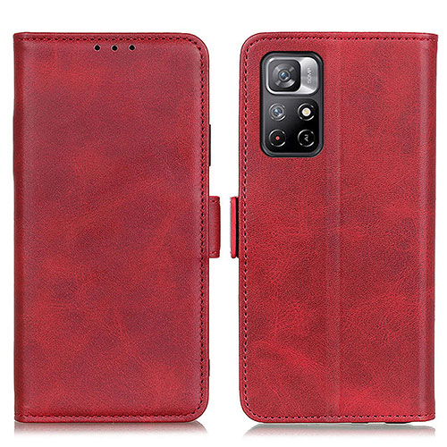 Leather Case Stands Flip Cover Holder M15L for Xiaomi Redmi Note 11 5G Red