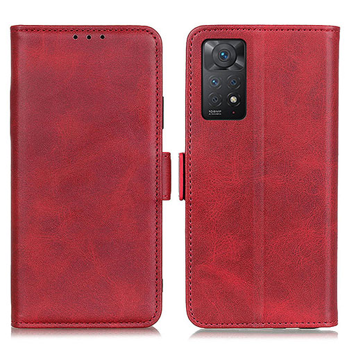 Leather Case Stands Flip Cover Holder M15L for Xiaomi Redmi Note 11 Pro 5G Red
