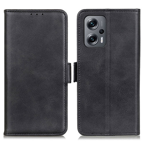 Leather Case Stands Flip Cover Holder M15L for Xiaomi Redmi Note 11T Pro+ Plus 5G Black