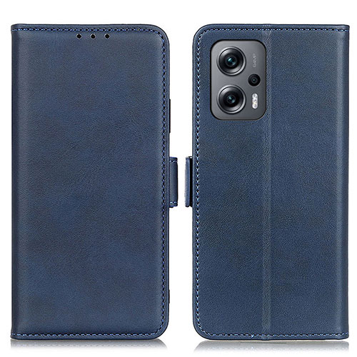 Leather Case Stands Flip Cover Holder M15L for Xiaomi Redmi Note 11T Pro+ Plus 5G Blue