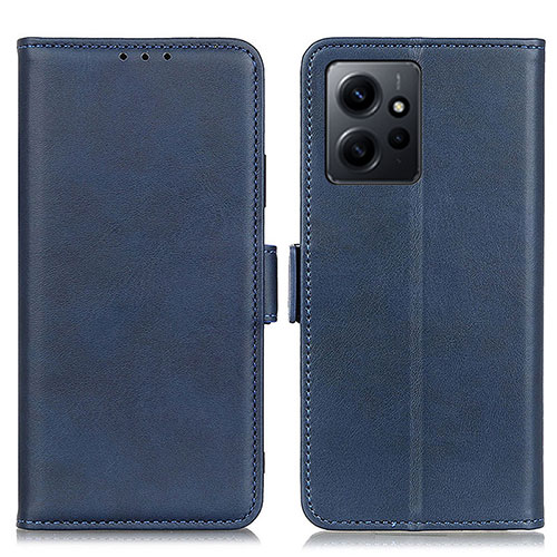 Leather Case Stands Flip Cover Holder M15L for Xiaomi Redmi Note 12 4G Blue