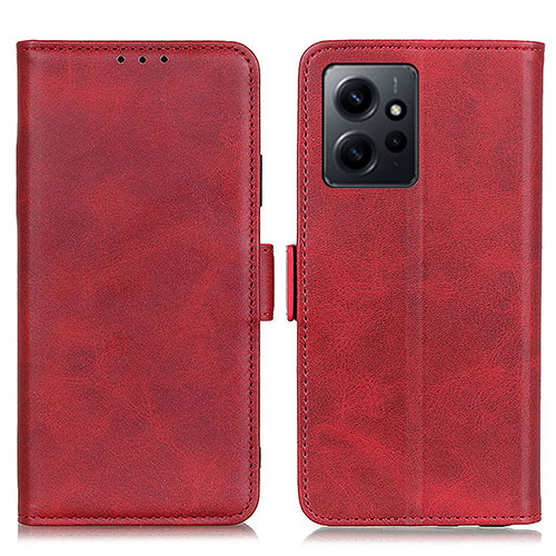 Leather Case Stands Flip Cover Holder M15L for Xiaomi Redmi Note 12 4G Red