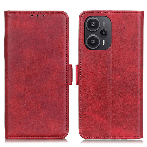 Leather Case Stands Flip Cover Holder M15L for Xiaomi Redmi Note 12 Turbo 5G Red