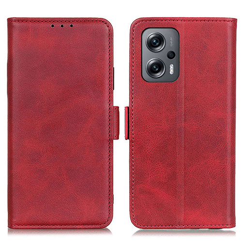 Leather Case Stands Flip Cover Holder M15L for Xiaomi Redmi Note 12T Pro 5G Red