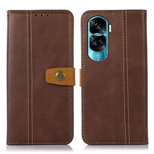 Leather Case Stands Flip Cover Holder M16L for Huawei Honor 90 Lite 5G Brown