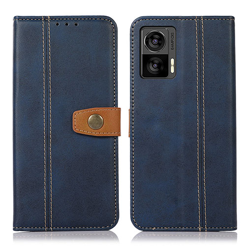 Leather Case Stands Flip Cover Holder M16L for Motorola Moto Edge 30 Lite 5G Blue