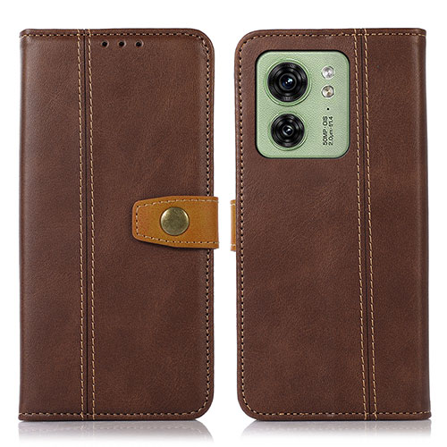 Leather Case Stands Flip Cover Holder M16L for Motorola Moto Edge 40 5G Brown