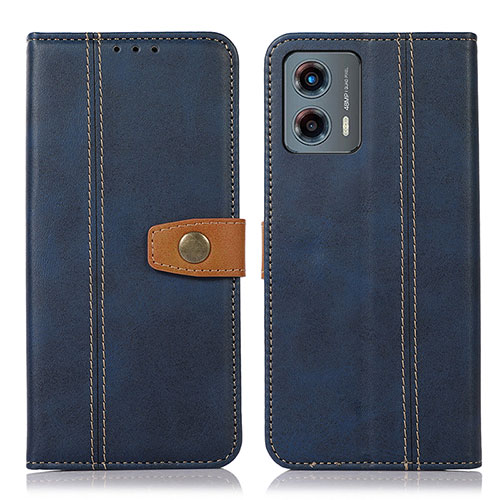 Leather Case Stands Flip Cover Holder M16L for Motorola Moto G 5G (2023) Blue