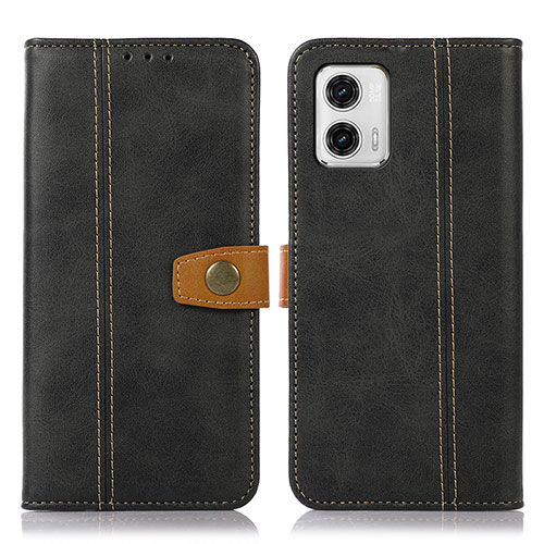 Leather Case Stands Flip Cover Holder M16L for Motorola Moto G73 5G Black