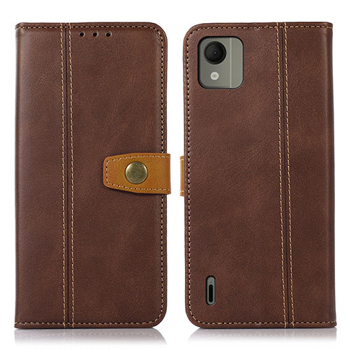 Leather Case Stands Flip Cover Holder M16L for Nokia C110 Brown