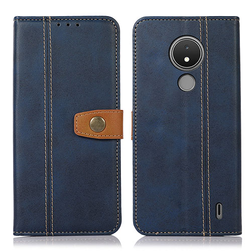 Leather Case Stands Flip Cover Holder M16L for Nokia C21 Blue