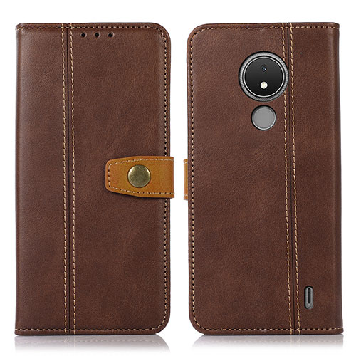 Leather Case Stands Flip Cover Holder M16L for Nokia C21 Brown