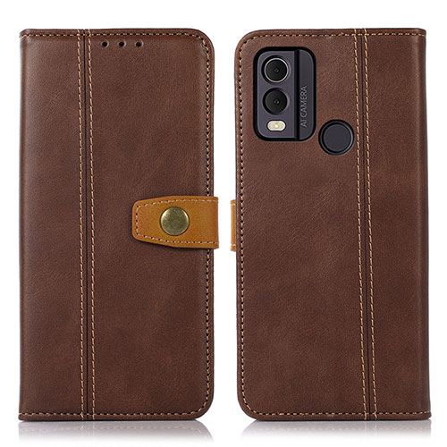 Leather Case Stands Flip Cover Holder M16L for Nokia C22 Brown