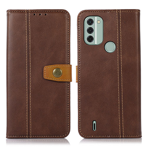 Leather Case Stands Flip Cover Holder M16L for Nokia C31 Brown