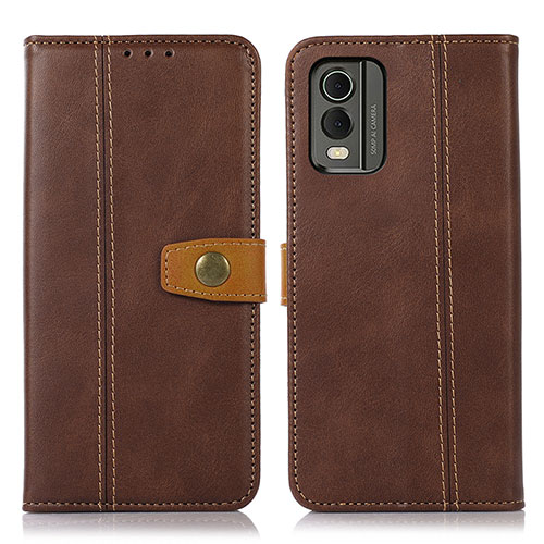 Leather Case Stands Flip Cover Holder M16L for Nokia C32 Brown