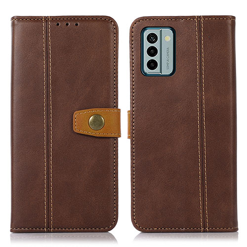 Leather Case Stands Flip Cover Holder M16L for Nokia G22 Brown