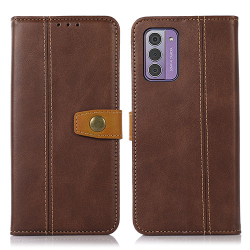 Leather Case Stands Flip Cover Holder M16L for Nokia G310 5G Brown