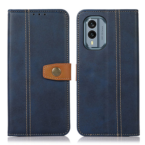 Leather Case Stands Flip Cover Holder M16L for Nokia X30 5G Blue