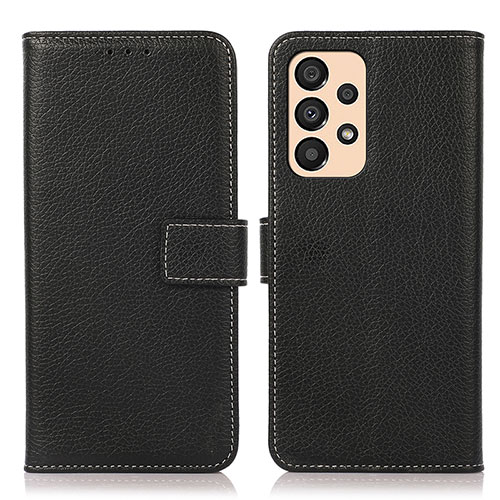 Leather Case Stands Flip Cover Holder M16L for Samsung Galaxy A33 5G Black