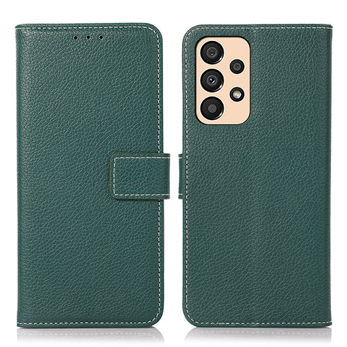 Leather Case Stands Flip Cover Holder M16L for Samsung Galaxy A33 5G Green