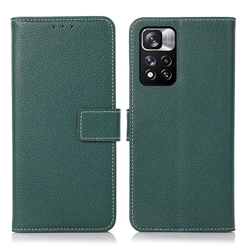 Leather Case Stands Flip Cover Holder M16L for Xiaomi Mi 11i 5G (2022) Green