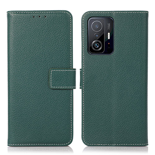 Leather Case Stands Flip Cover Holder M16L for Xiaomi Mi 11T 5G Green