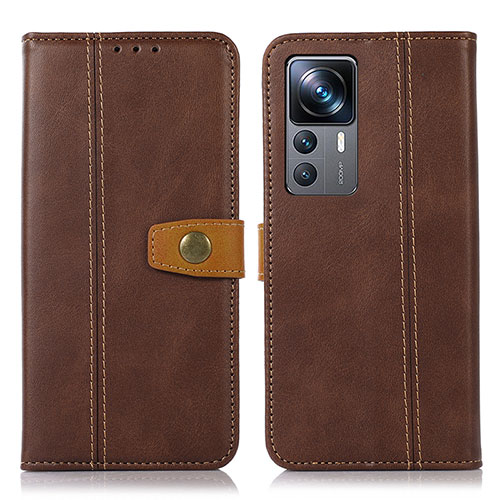 Leather Case Stands Flip Cover Holder M16L for Xiaomi Mi 12T 5G Brown