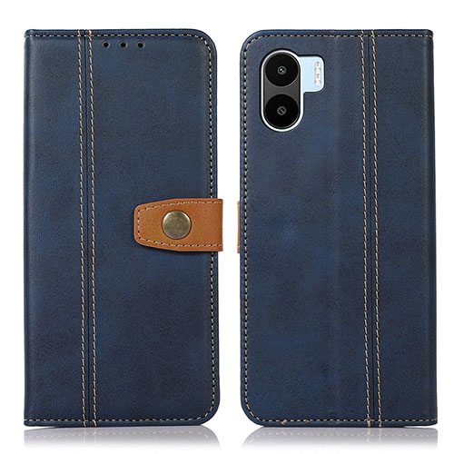 Leather Case Stands Flip Cover Holder M16L for Xiaomi Poco C51 Blue