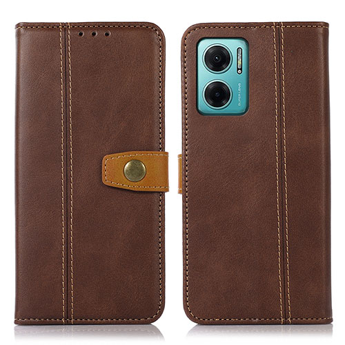 Leather Case Stands Flip Cover Holder M16L for Xiaomi Redmi 11 Prime 5G Brown