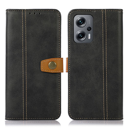 Leather Case Stands Flip Cover Holder M16L for Xiaomi Redmi K50i 5G Black