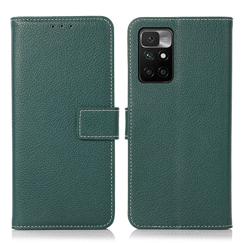 Leather Case Stands Flip Cover Holder M16L for Xiaomi Redmi Note 11 4G (2021) Green