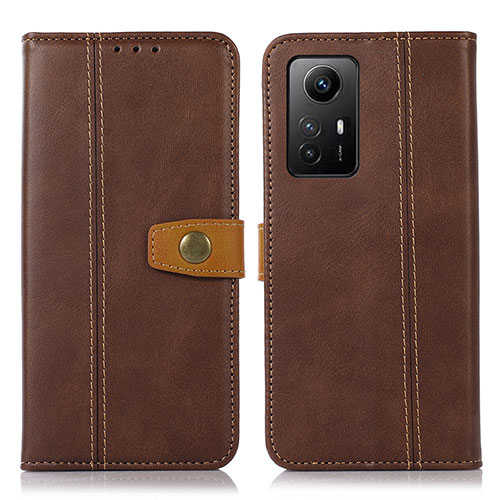 Leather Case Stands Flip Cover Holder M16L for Xiaomi Redmi Note 12S Brown