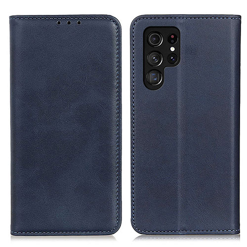 Leather Case Stands Flip Cover Holder M17L for Samsung Galaxy S21 Ultra 5G Blue