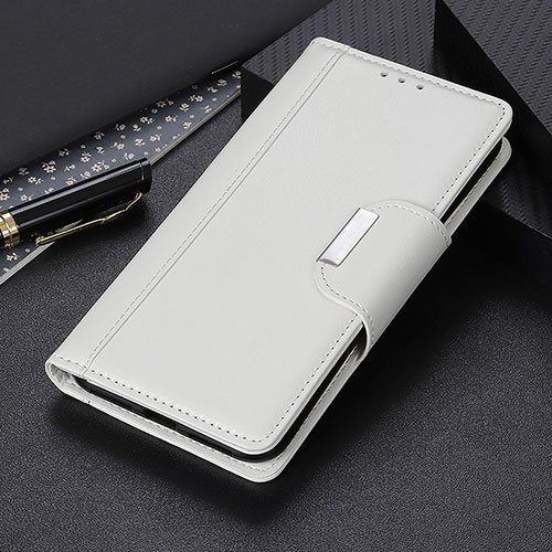 Leather Case Stands Flip Cover Holder M22L for Samsung Galaxy S21 Plus 5G White